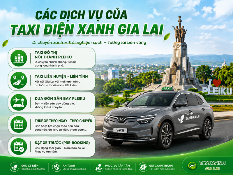 taxi điện xanh gia lai