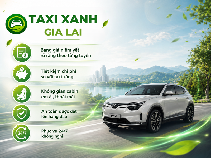 taxi điện xanh gia lai