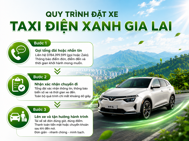 taxi điện xanh gia lai